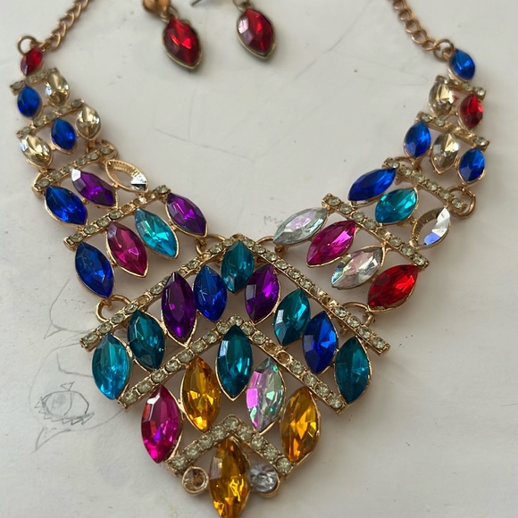 Betsy Johnson, gems set of earrings and a necklace❤️ - Picture 2 of 5